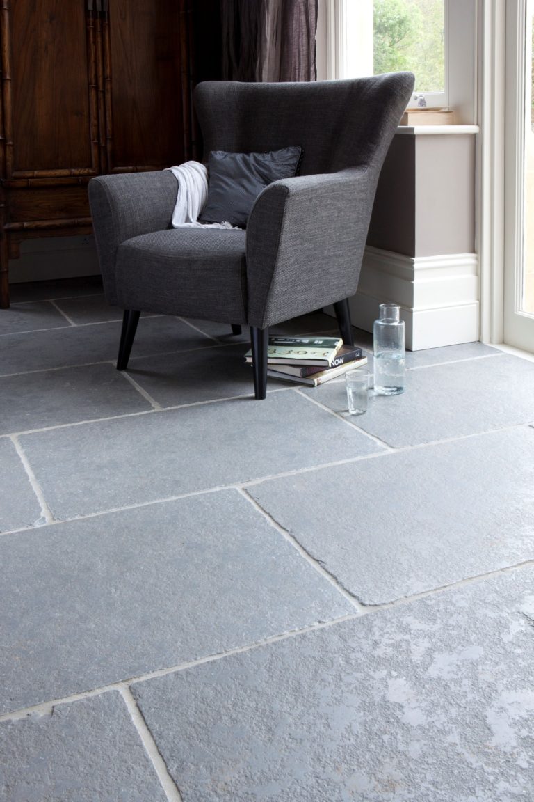 Taj Grey Brushed Limestone Flooring Grey Flagstones