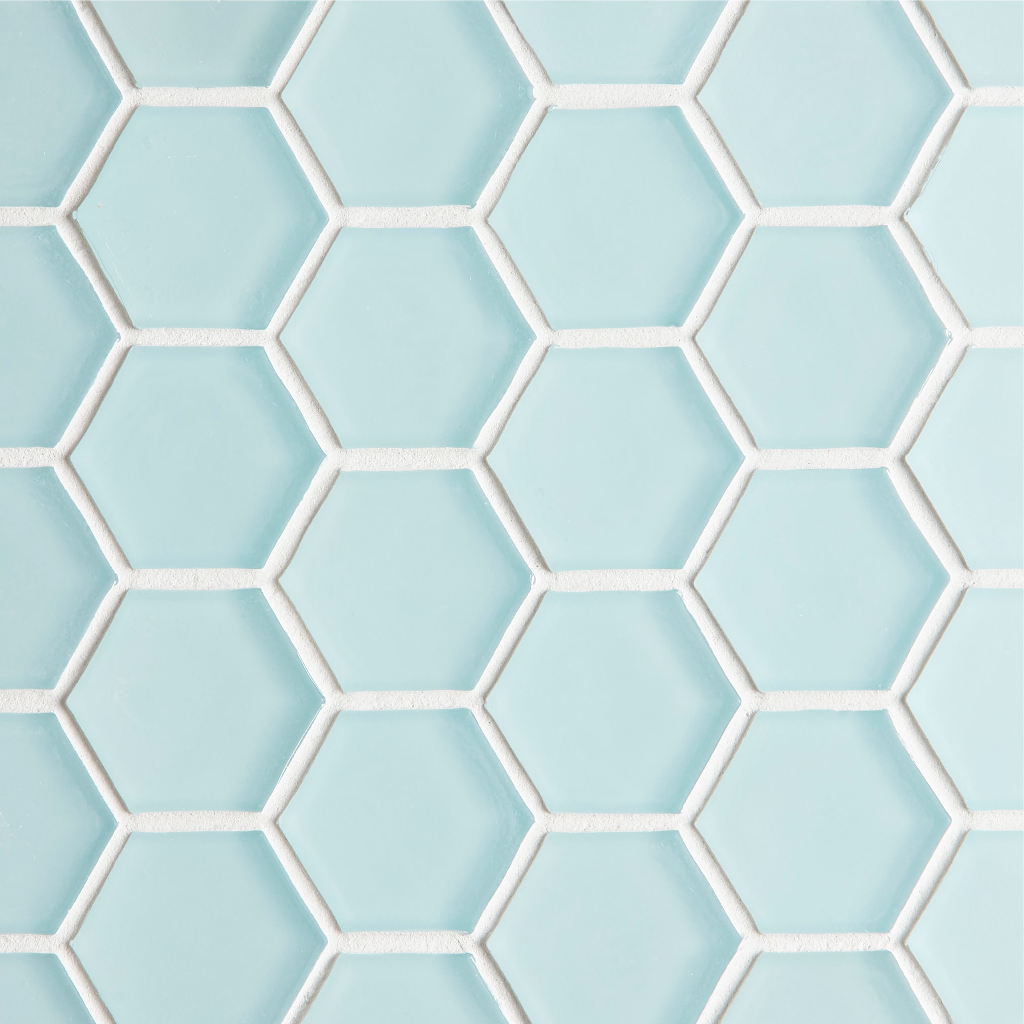 Glacier Blue Glass Hexagon Mosaic, Hexagon Mosaic Floor Tile