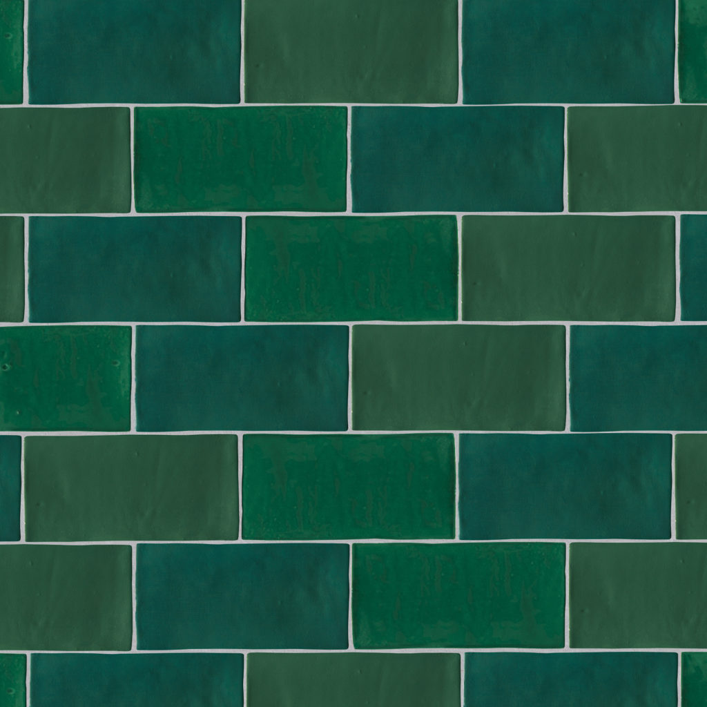 Zellige Nouveau Metro Emerald Gloss, Emerald Green Tile
