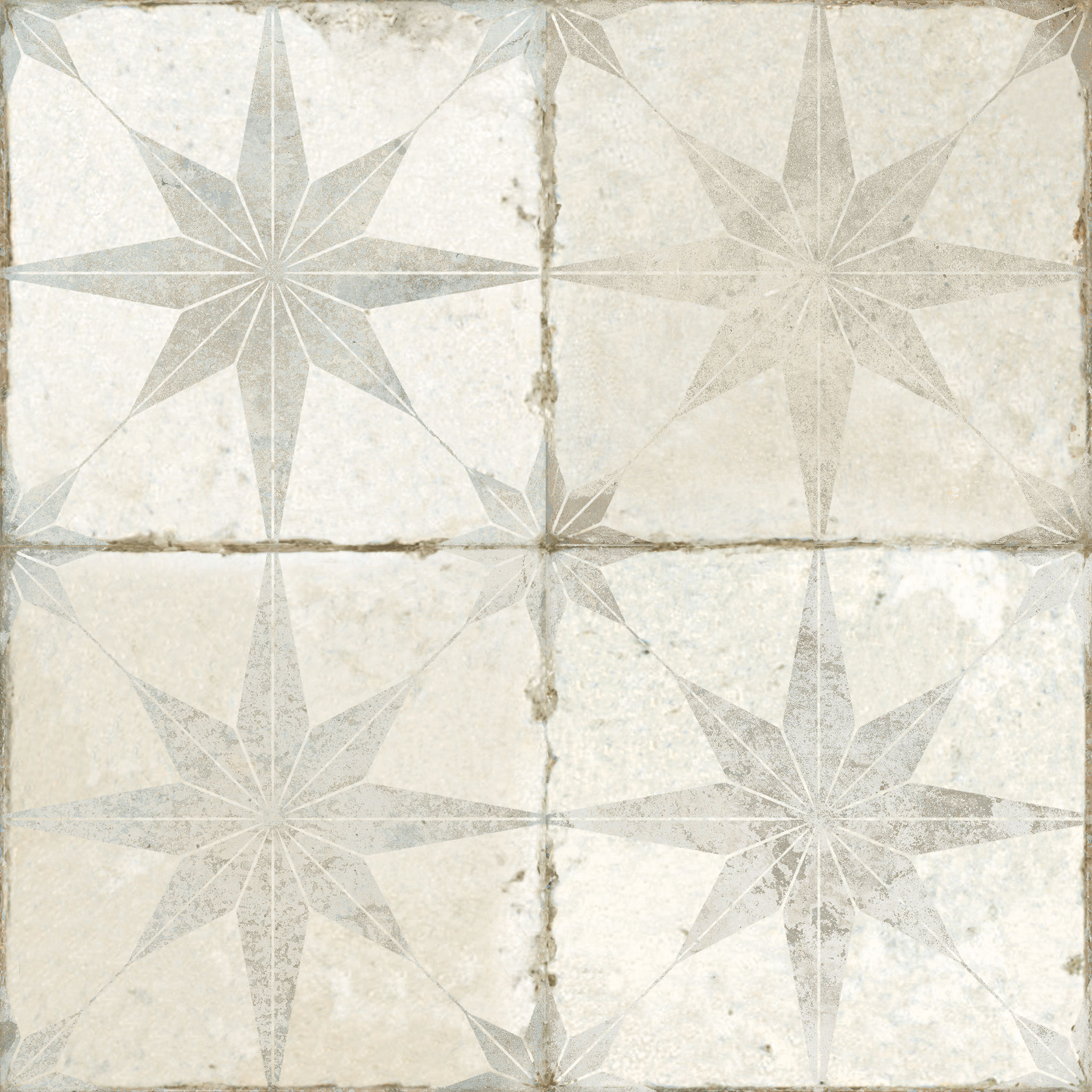 Motif White Star Ceramic Mandarin Stone, Star Tile Floor
