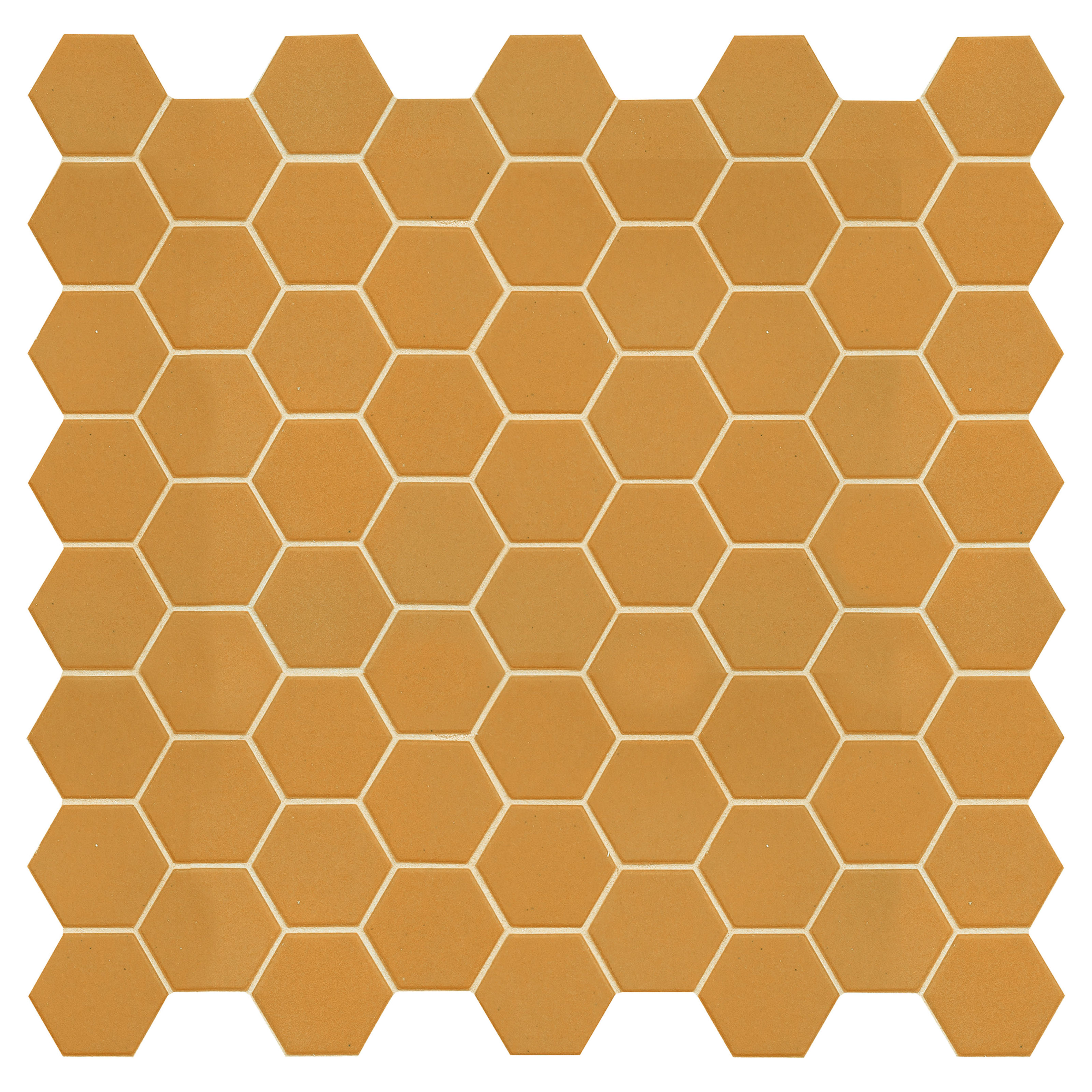 25 Glass 23mm MATTE Tiles in Mellow Yellow color Yellow Hexagon Mosaic Tiles