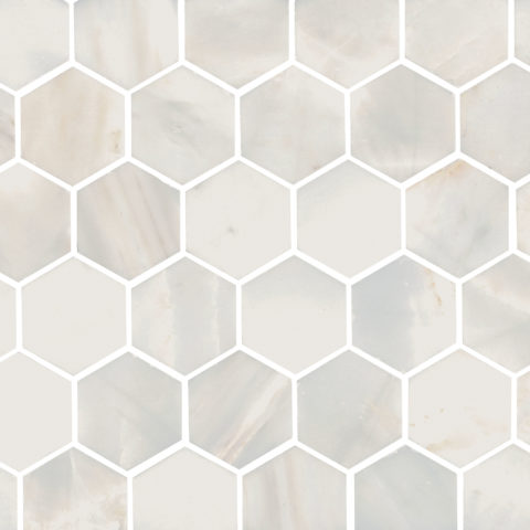 Calacatta Amber Honed Marble Hexagon Mosaic