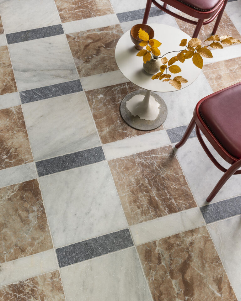 Rosso Tumbled Marble, Bluestone Tumbled Marble & Rosso Tumbled Marble 1