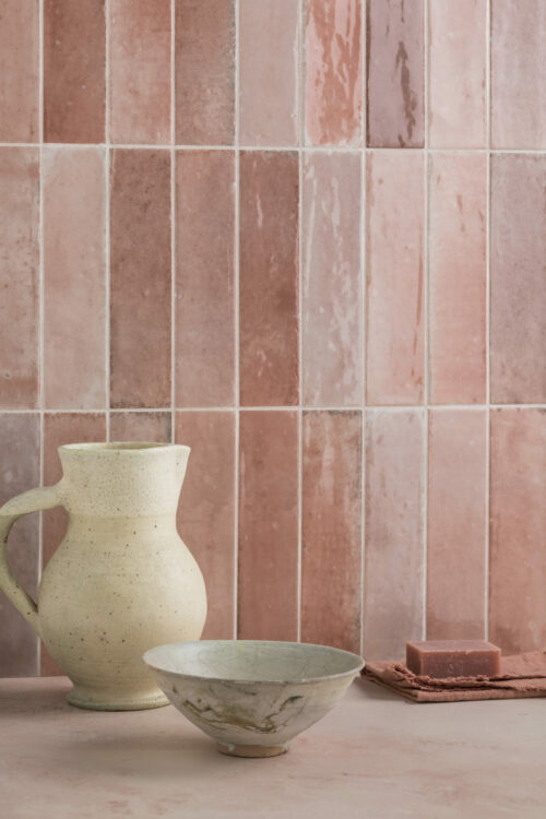 Hoxton Pink Gloss Tile Splashback
