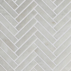 Alpina Honed Marble Herringbone Mosaic
