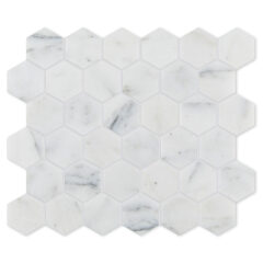 Calacatta Vein Honed Marble Hexagon Mosaic