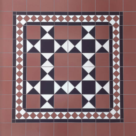 Panel of Regent Red & Black Matt Porcelain Mosaic Tiles