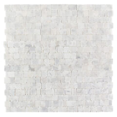 Fitz White Honed Marble Rustic Cut Mosaic
