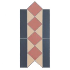 Portman Pink & Red Matt Porcelain Border