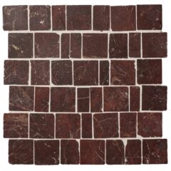 Fitz Claret Honed Marble Rustic Cut Mosaic