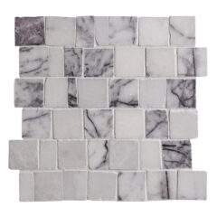 Calacatta Viola Honed Marble Rustic Cut Mosaic