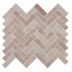 Rosalina Honed Marble Herringbone Mosaic