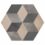 Casablanca Mono Decor 4/12 Hexagon Porcelain